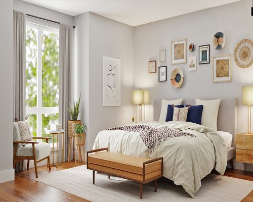 A cozy bedroom setup with soft lighting promoting good sleep